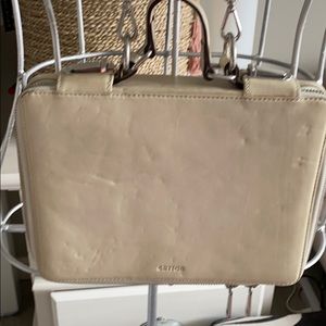 Gryson Leather iPad Purse with rose gold chain